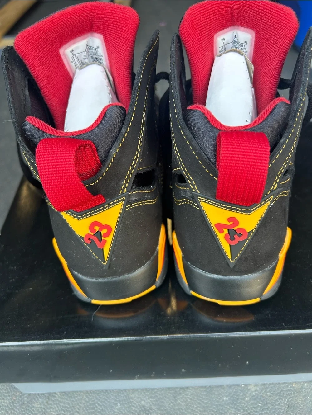 Jordan Retro Black Red Yellow Basketball Sneakers